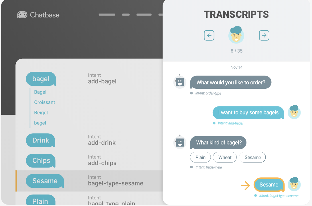Chatbot transcripts